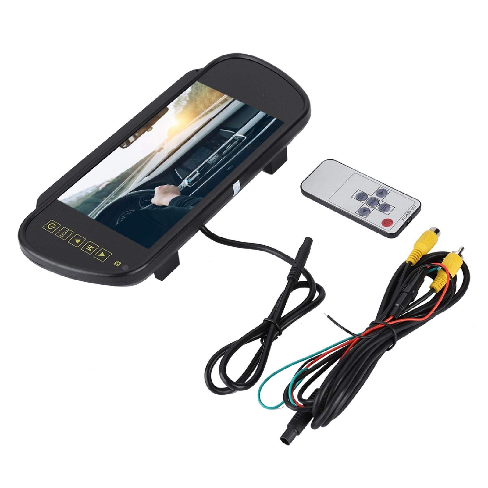 7inch Car Rear View Mirror, LCD Color Screen HD 800 x 480 Car MP5 Monitor Auto Dimming Monitor Rear View Camera With Bracket