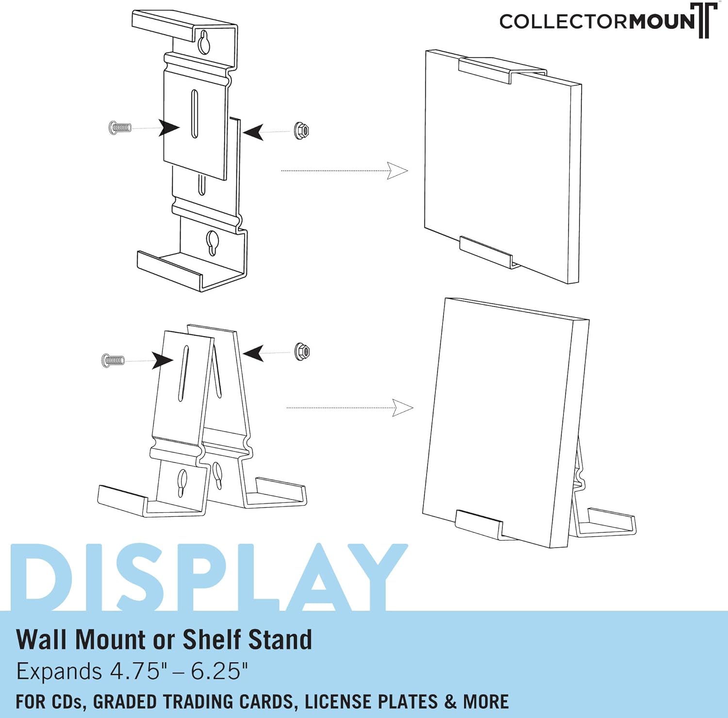 CollectorMount CD Mount 1 Pack, Shelf Stand and Wall Mount Display, Invisible and Adjustable, Clear, 4.75 x 2 x 3.25 polegadas - Image 3