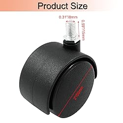 Suiwotin 4pcs 2 Inch Swivel Caster Wheels, Black
