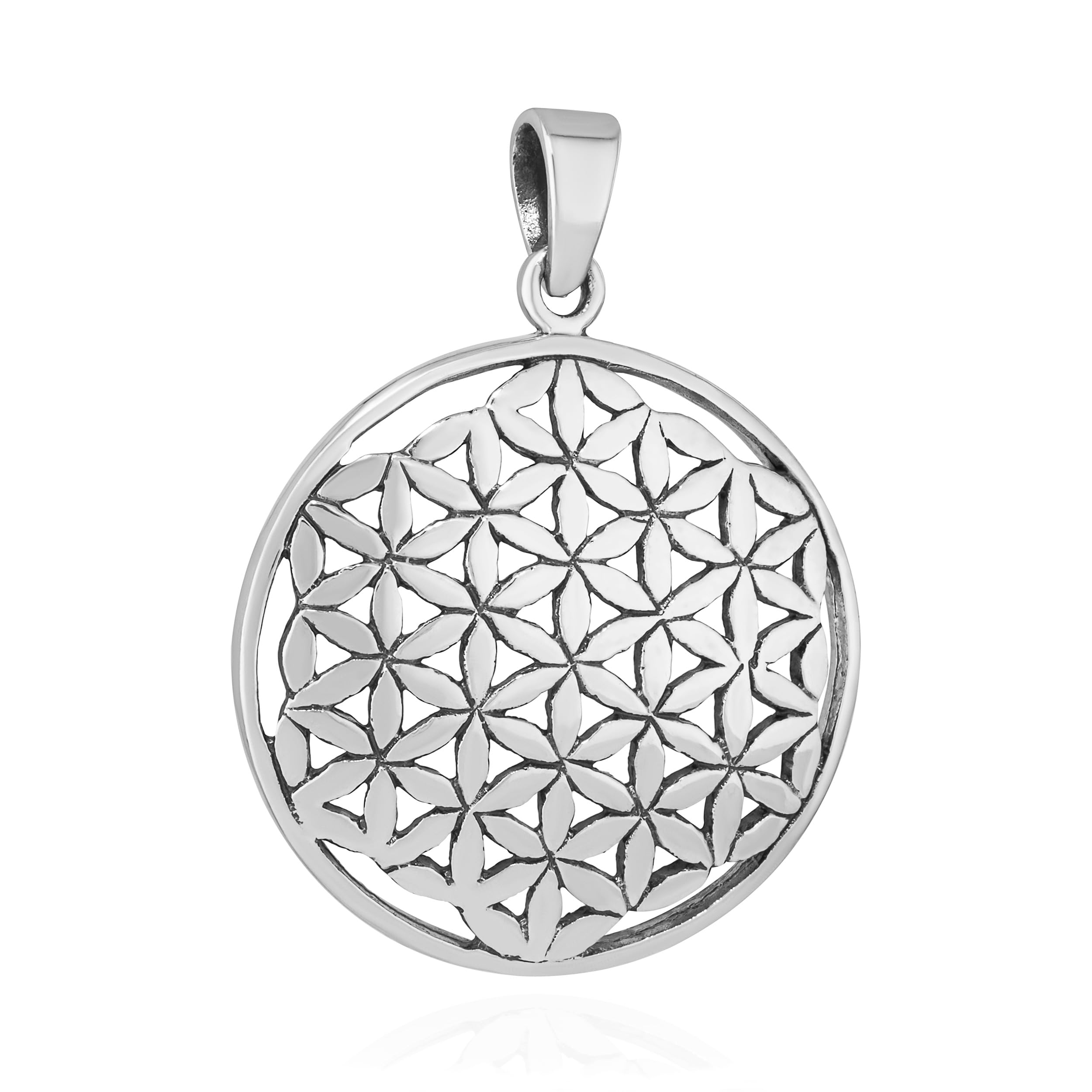 NKlaus 925 Sterling Silver Chain Pendant Flowers of Life Solid 7327