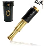 IOTC Miniature Brass Telescope - 3 To 6.5 Inch Pull-Out Spyglass With Wooden Display Box