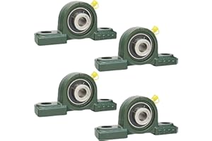 Tonmp 4 Pack UCP201-8 Pillow Block Mounted Ball Bearing -Bearing Steel Bearings with 1/2" Bore - Solid Cast Iron Base - Self Aligning …