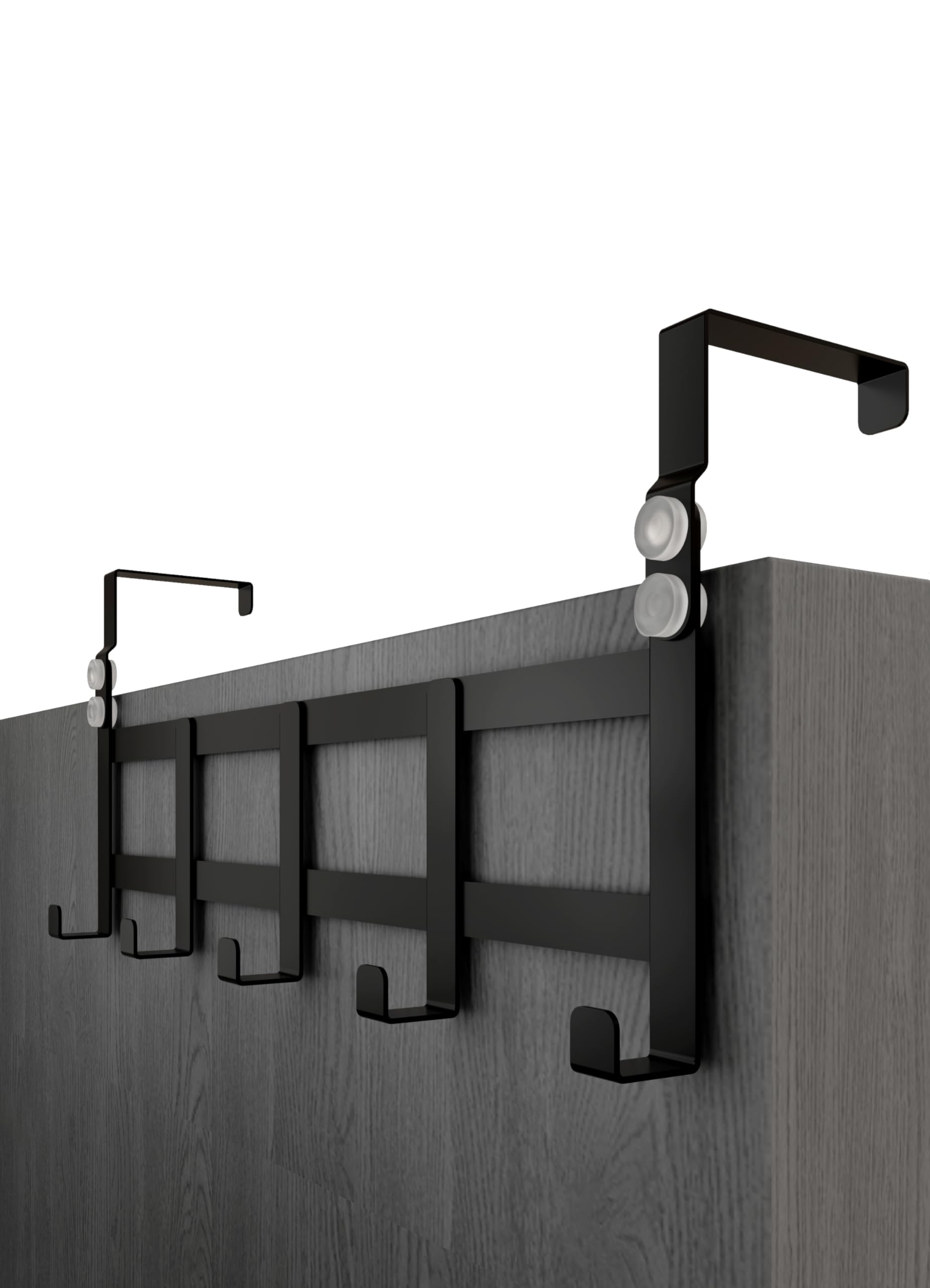 Menz Over Door Hanger – Black Coat Hanger for Door Depth 4.1 cm (1.6") & 4.6 cm (1.8"), Coat Hanger – Sturdy Hangers for Clothes Türhakenleiste Budget Schwarz austauschbar 41_46mm UK