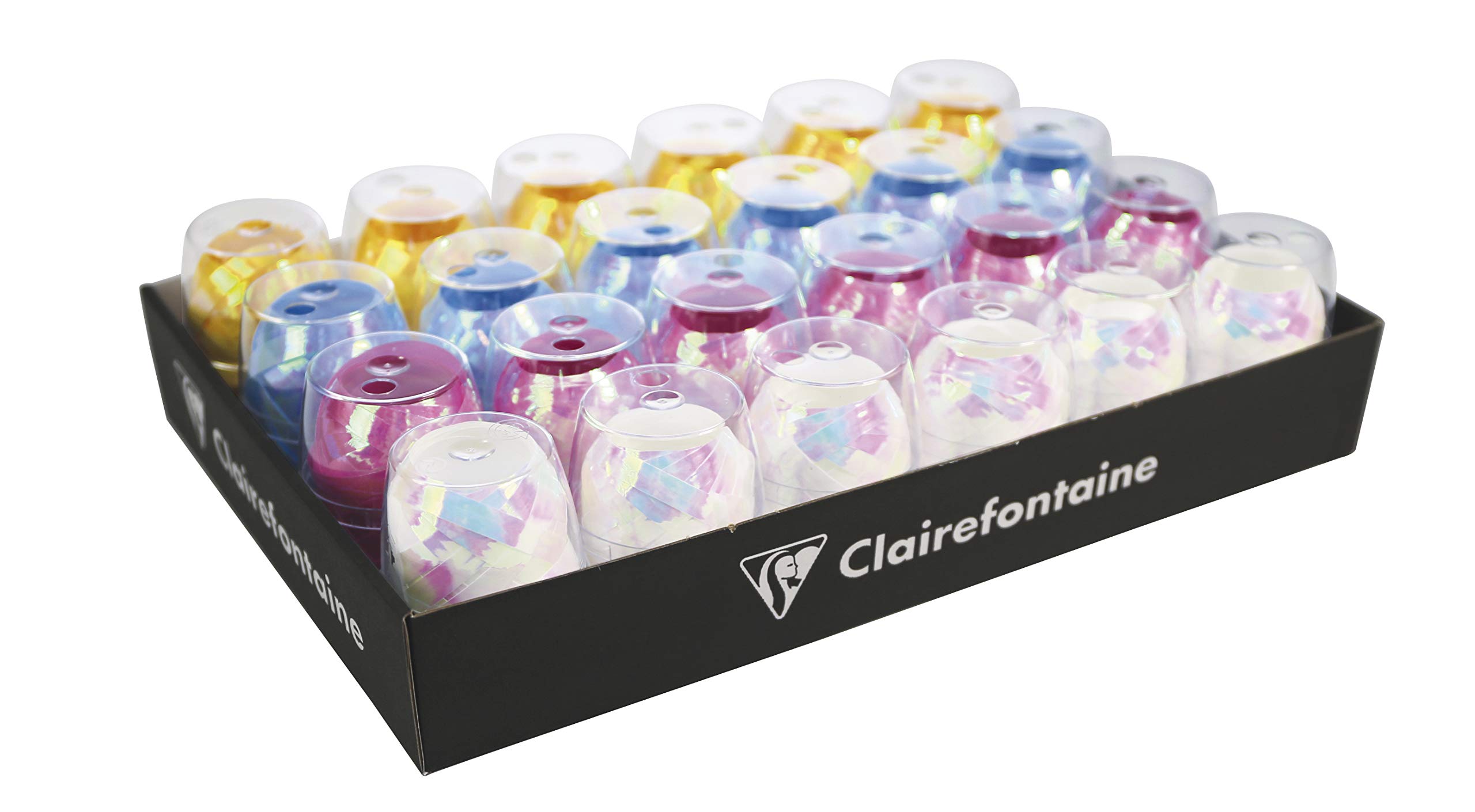 Clairefontaine 612696C - One Tray of 24 Metallic Ribbon Eggs - Gift Wrapping Ribbon - Colour: Red - Dimensions: 10mx7mm - Accessories for Gift Wrapping