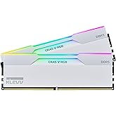 KLEVV CRAS V RGB DDR5 32GB (2x16GB) 6000MHz CL30 SK Hynix A-Die 1.35V Gaming Desktop Ram Memory XMP 3.0 / AMD Expo Ready - White (KD5AGUA80-60A300J)