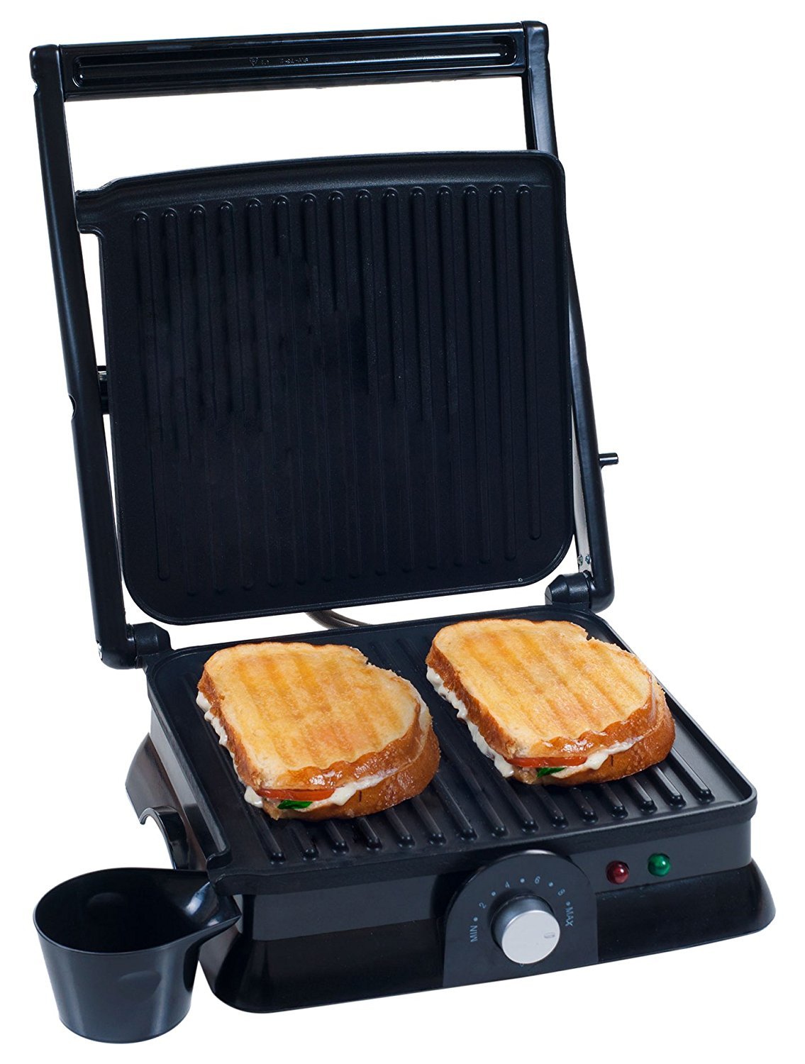 Chef Buddy Non-Stick Panini Press Indoor Grill and Gourmet Sandwich Maker, Electric with Nonstick Plates, 12.5”X 11