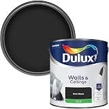 Dulux Silk Rich Black 2.5L Interior Paint For Walls Ceilings 13m²/L