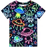 uideazone Boys 3D Graphic T-Shirts Short Sleeve Crew Neck Tees 4-16Y | Boys tee shirts with 3D graphics, lightweight breathable fabric, short sleeves and a crew neck fit for school and play.