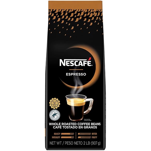 NESCAFE COFFEE, ESPRESSO WHOLE ROASTED COFFEE BEANS, MADE IN PUERTO RICO, SUSTAINABLE PRODUCTS, 2 LB BAG