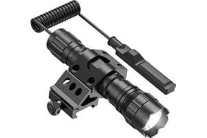 Feyachi FL11 Tactical Flashlight 1200 Lumen LED Light with Picatinny Rail Mount for Outdoor Hunting Shooting and Remote Switc