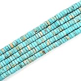 190pcs 4x2mm Blue Natural Sea Sediment Imperial Jasper Heishi Disc Rondelle Spacer Stone Semi Precious Gemstone Loose Beads for Jewelry Making 15 Inch