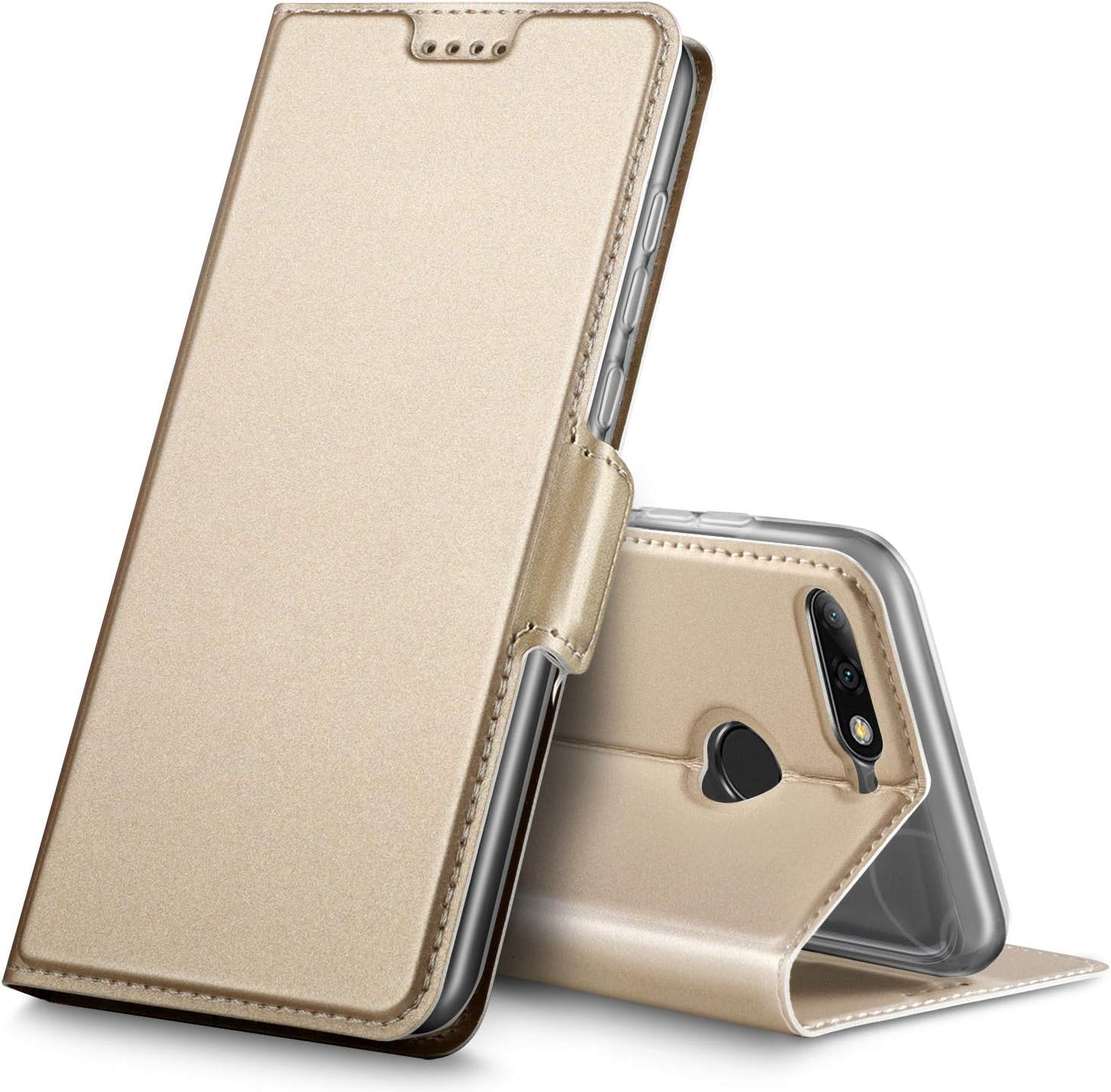 Coque Portefeuille Pour Honor X5C Plus - Cuir PU, Protection TPU, 2 Emplacements Cartes, Support Magnétique - Marron