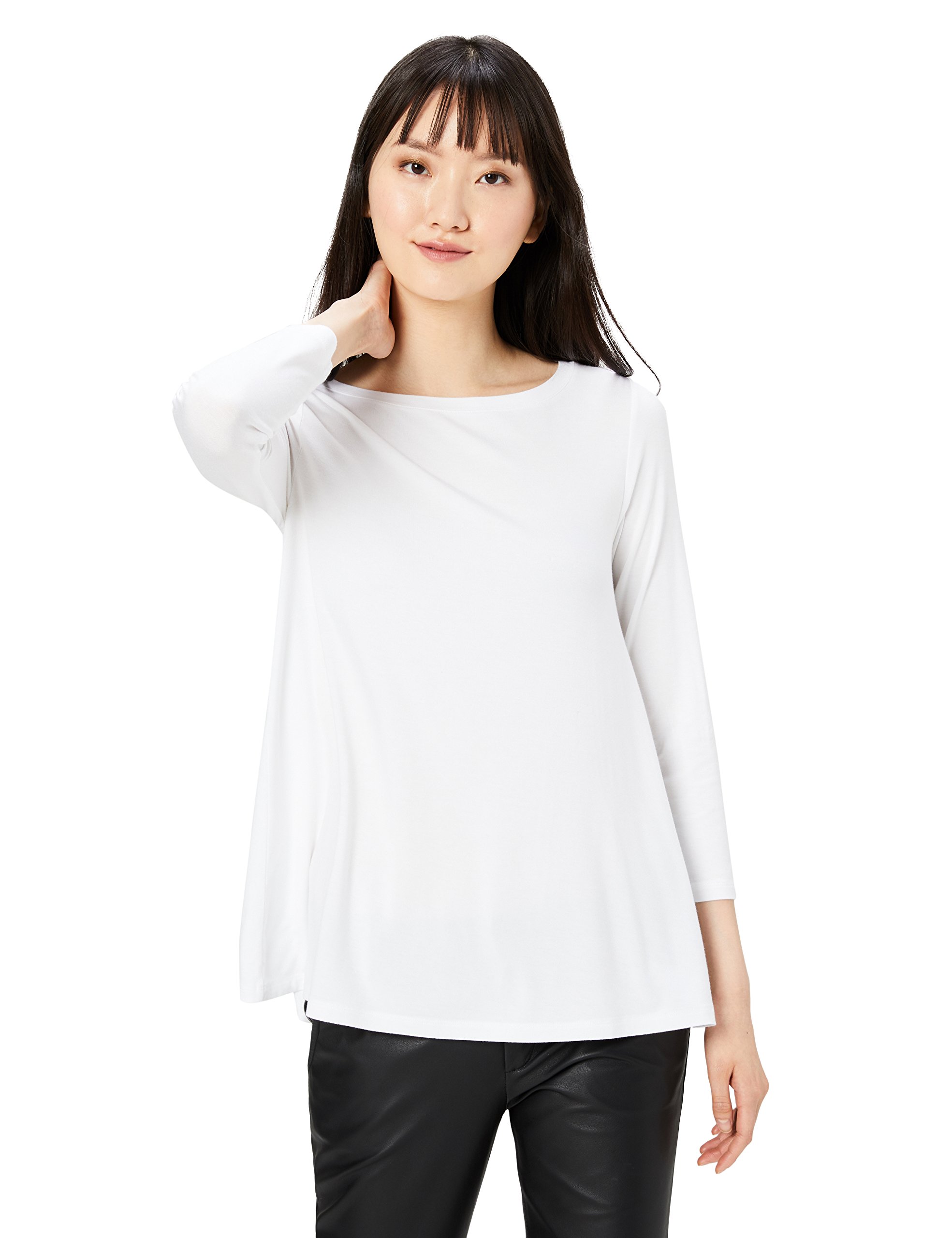Women's Jersey 3/4-sleeve Bateau-Neck Swing T-Shirt