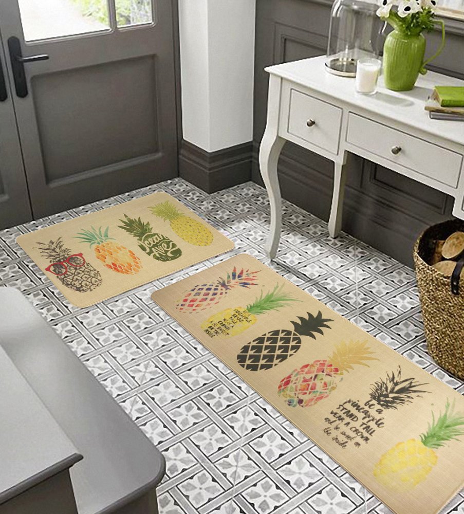 Wolala Home Natural Rubber 2 Pieces Sets NonSlip Washable Kitchen Rug