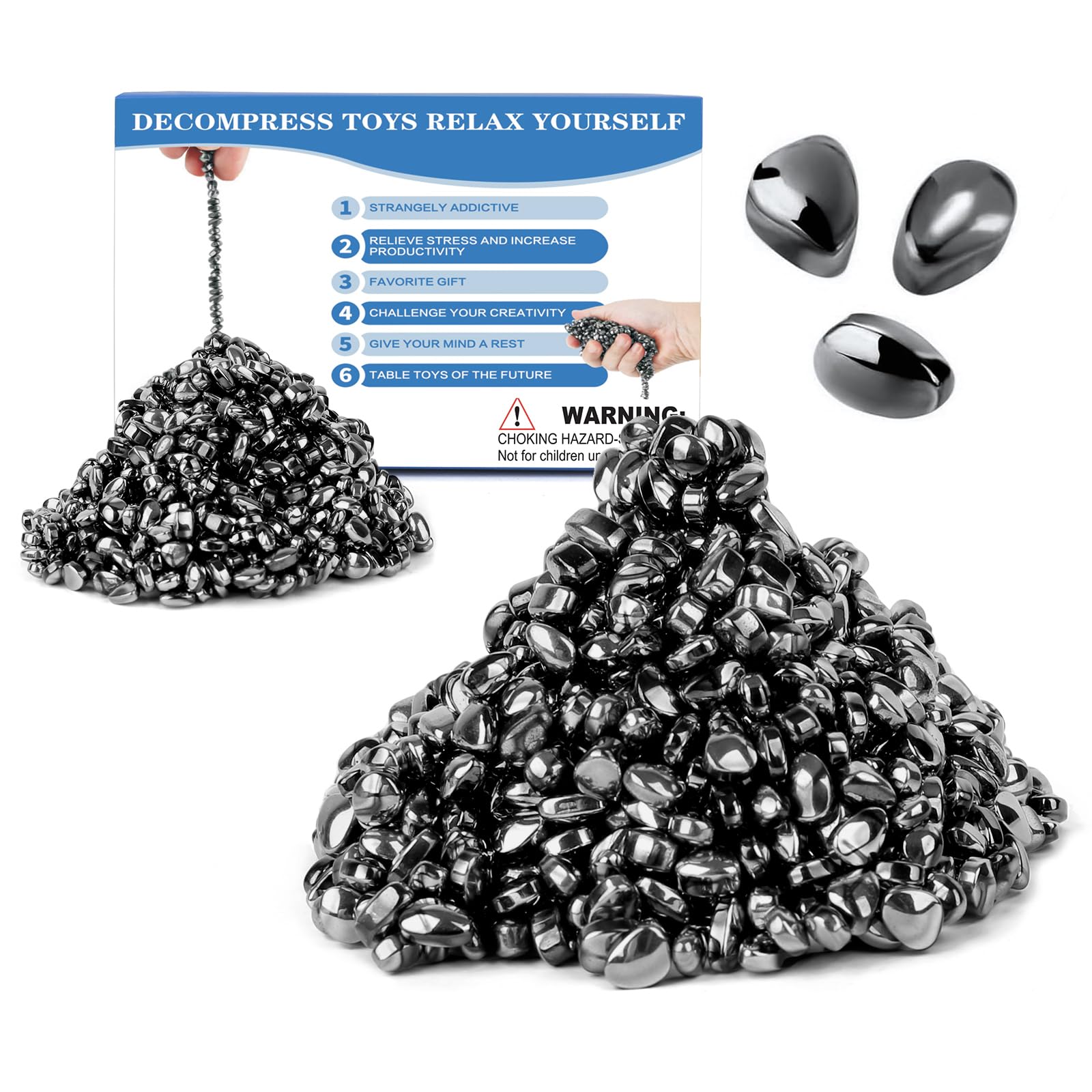 View 1 of 1100pcs Desk Fidget Toys for Adults, Stress & Anxiety Relief, Sensory Fidget Toys for Office, ADHD, Autism,Ideal Gift (1100Pcs Black)