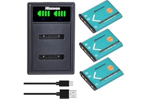 Li-42B Li-40B NP-45 NP-45S EN-EL10 NP-80 Battery(3 Pcs) and Charger for Nikon Coolpix S4000 S210 S220 S230 FinePix XP50 XP60 