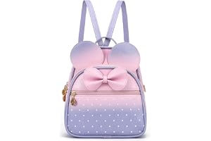 KL928 Girls Mini Backpack Bowknot Polka Dot Cute Small Daypacks Convertible Shoulder Bag Purse for Women