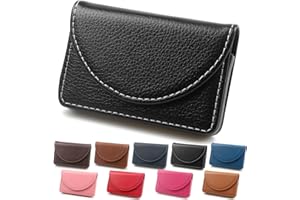 GOWALL Business Card Holder, Minimalist Business Card Case, PU Leather Business Card Holder Case for Women/Men, Slim Business Card Holders With Magnetic Shut, Quick Access Cards（Multi Color Optional）