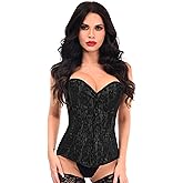 Daisy Corsets Lavish Lace Corset Tops for Women. Lingerie, Bustier, Burlesque, and Plus Size Boned Cincher - Zip and Lacing