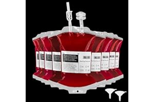 Aubeco 20Pcs Reusable Blood Bags for Drinks, IV Bag with Funnel for Halloween Party, Vampire Nurse Theme Party Decorations