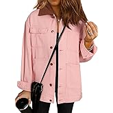 Dokotoo Jean Jacket Women Trendy Fall Fashion Long Sleeve Denim Jacket Corduroy Collar Barn Jackets Oversized Coat 2025