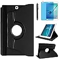 Case for Samsung Galaxy Tab A 9.7 inch 2015 (SM-T550 T555 SM-P550 P555) - 360 Degree Rotating Stand Case Smart Protective Cover,with Stylus Pen,Screen Film (Black)
