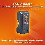 Masterplug Single Socket RCD Safety Adaptor Black view 2