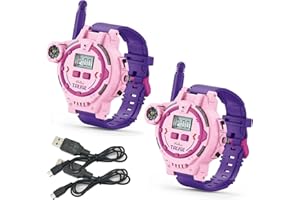 GANTAN Rechargeable Walkie Talkie for Kids Two-Way Radio Walky Talky with Flashlight Children Outdoor Game Interphone Toy Game and Gifts for Boy and Girl Age 4 to 12 (Pink)