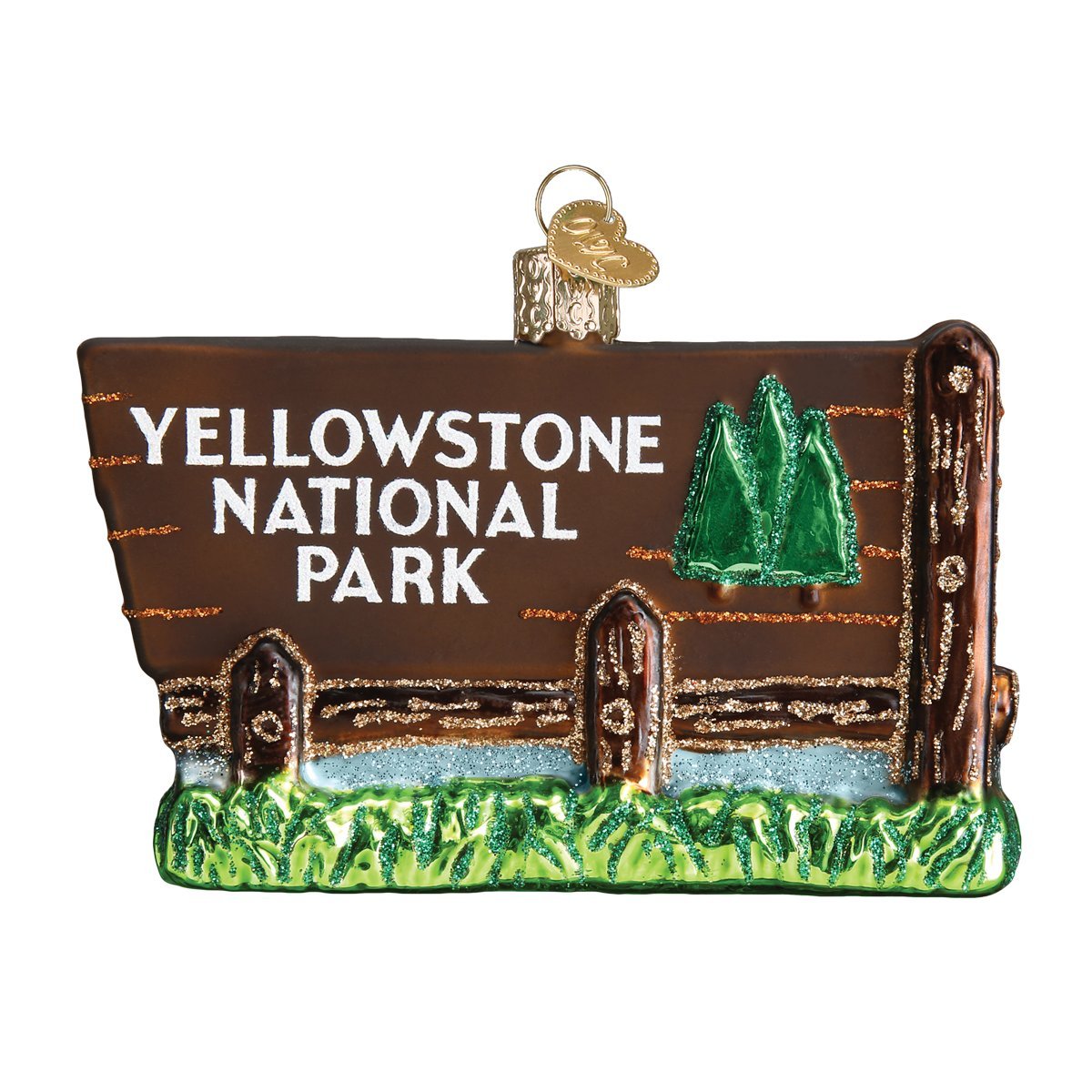 Old World Christmas Ornaments: State Parks Glass Blown Ornaments for Christmas Tree, Yellowstone National — image 1