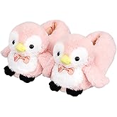 Aopuro Cute Women Penguin Animal Slippers Fluffy Warm Plush House Shoes Novelty Soft Slippers Cartoon Gifts for Birthday Christmas