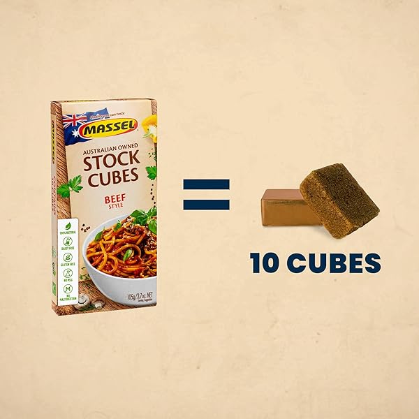 MASSEL BEEF STYLE BOUILLON CUBES | 10 CUBES | PLANT BASED BROTH & SOUP BASE | GLUTEN & DAIRY FREE, VEGAN