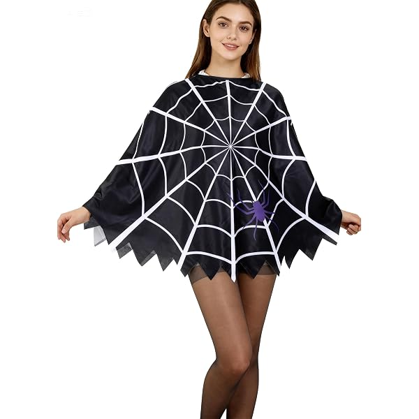 Amazon.com: Spirit Halloween Adult Sequin Spider Web Poncho, Women, ONE  SIZE FITS MOST, Multicolor : Clothing, Shoes & Jewelry