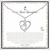 NINAMAID Daughter Gift from Mom, 925 Sterling Silver Heart Necklace Gifts for Daughter To My Daughters Necklaces Birthday Christmas Gifts