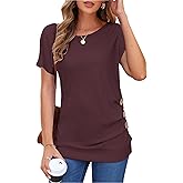MOLERANI Women's Casual Short Sleeve Round Neck Loose Tunic T Shirt Blouse Tops