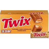 TWIX Full Size Milk Chocolate Caramel Cookie Candy Bars, Bulk, 36 ct | Crunchy cookie and chewy caramel in full size bars individually wrapped, for party favors, sharing, movie nights, gift box