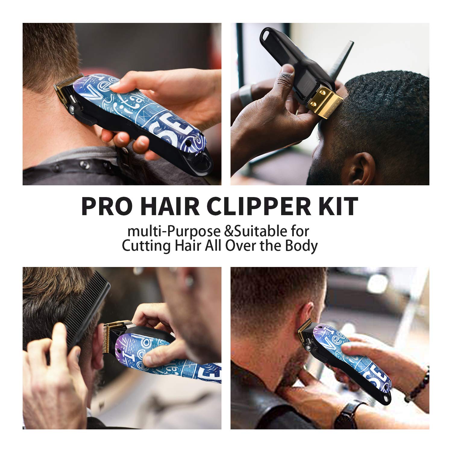 Professinal Cordless Rechargeable Hair Clippers for Men Built-in 2000mAh Lithium Ion Professional Barber Supplies Hair Trimmer Hair Cutting Machine (personal trimmer)