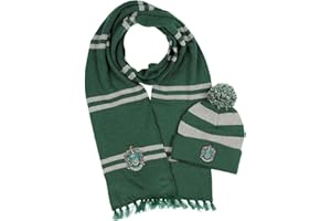 Harry Potter Hogwarts Houses Knit Scarf & Pom Beanie Set