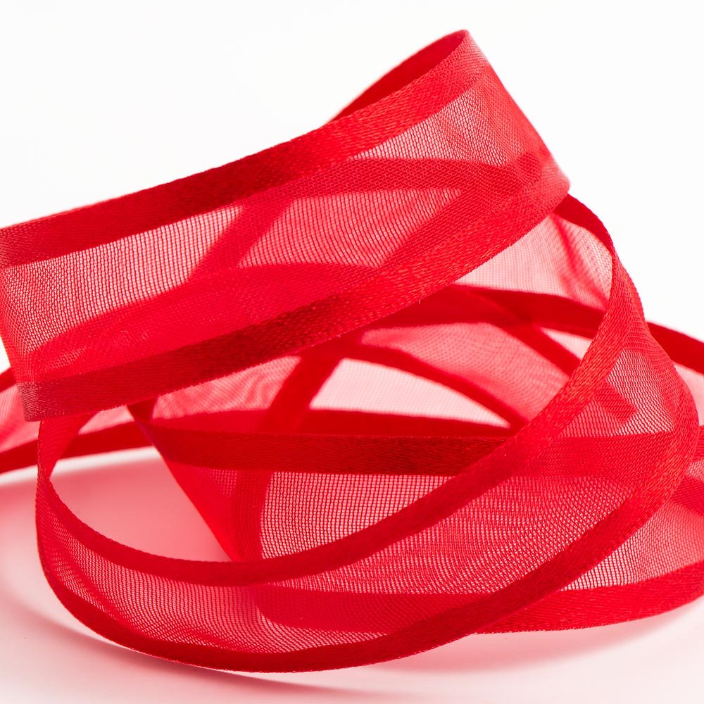 Italian Options - Satin Edge Organza Ribbon - 38mm x 25M - Red