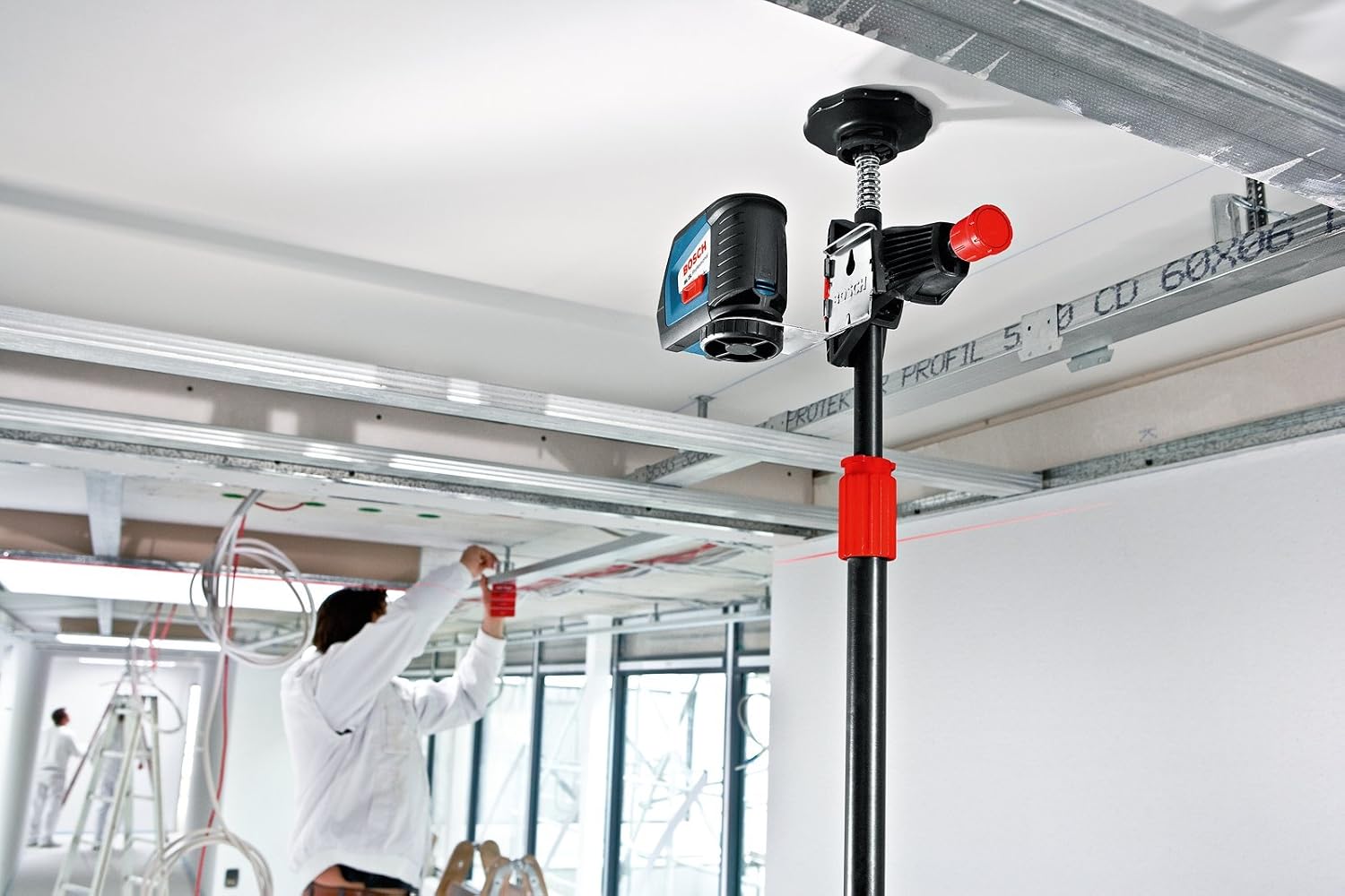 Bosch Professional 0601015B00 Telescopic Pole for Lasers and Levels BT 350 (Height: 140 - 350 cm, 3 sections) - Image 5