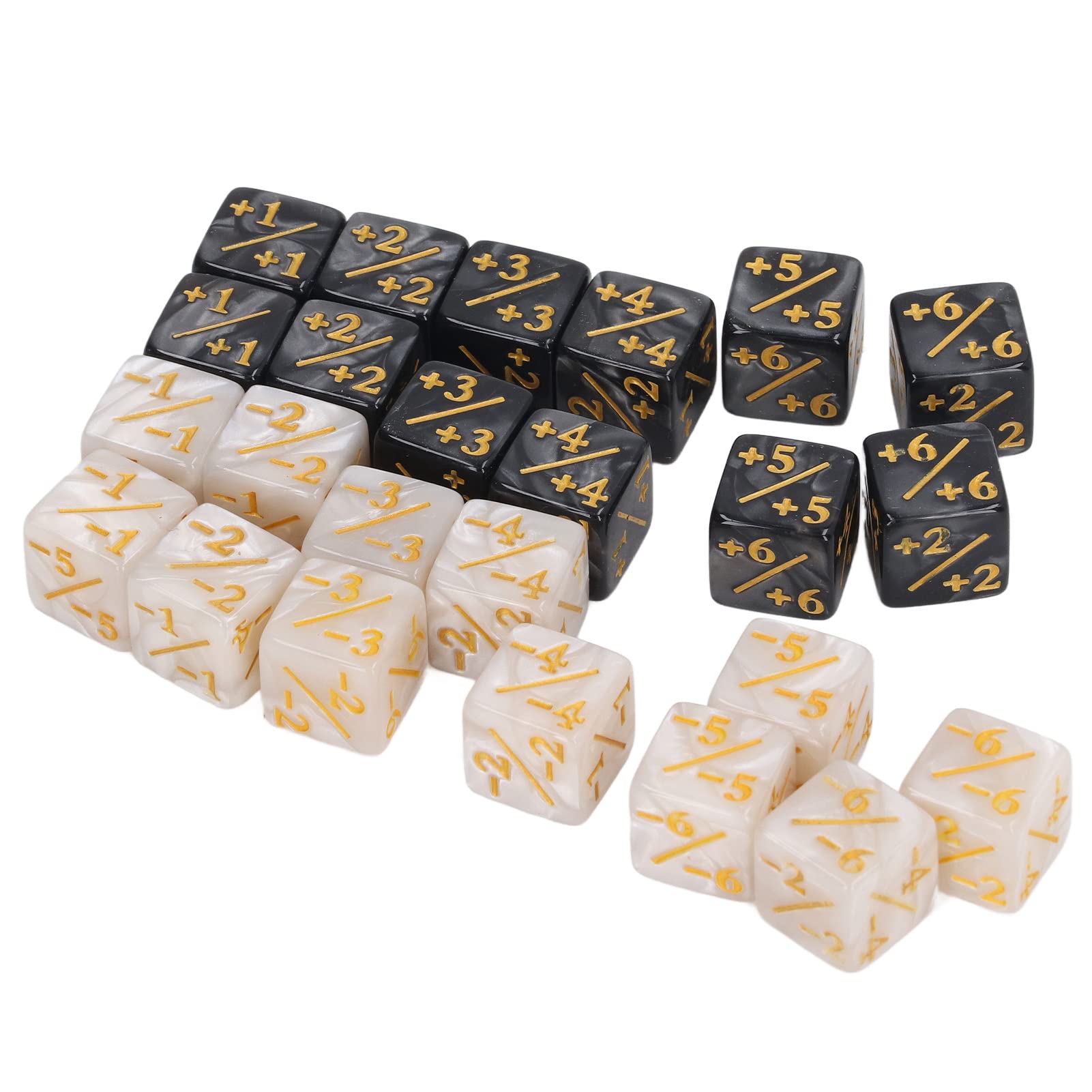 TOPINCN 24 Pcs Dice Counters, Acrylic Material Clear Number Compatible Card Gaming Dice Set, Friend Gathering Table Games Dice Set