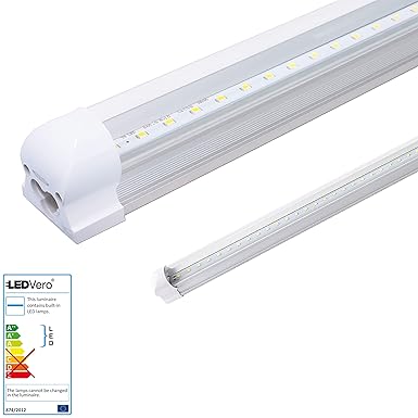 LEDVero 1x SMD LED Röhre 90 cm inklusive Fassung in warmweiss - Leuchtstoffröhre T8 G13 Tube transparente Abdeckung - Lichtle