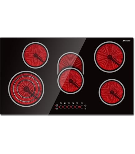 Amazon.com: 36 inch Electric Ceramic Cooktop, 5 Burners Radiant