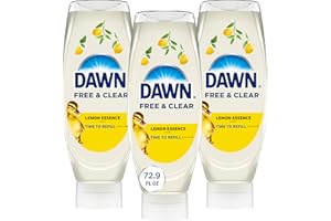 Dawn Free & Clear EZ-Squeeze Dish Soap Liquid, Dishwashing Liquid, Grease Removal, Lemon, 24.3 Fl Oz (Pack of 3)