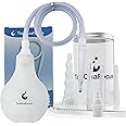 TopQuaFocus Enema Bulb Kits for Women and Men,Intimate Female Shower,Anal Douche Bulb with 5 Replaceable Nozzle & 27.56” Silicone Tube, BPA & Phthalates-Clear