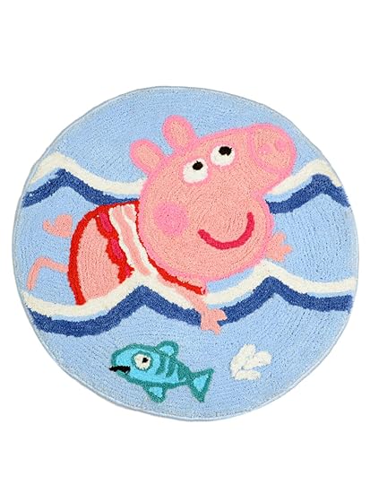 Saral Home Peppa Pig Soft Microfiber Anti Slip Bathmat- 60x60 cm, Multi