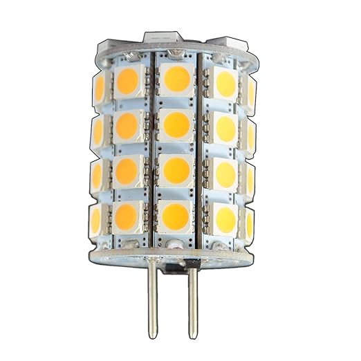 G6.35/GX6.35 LED 6 Watt 49x 5050 SMDs warmweiß A++ 12V~ AC/DC Wechselspannung 330° Stiftsockel Leuchtmittel Lampensockel Spot