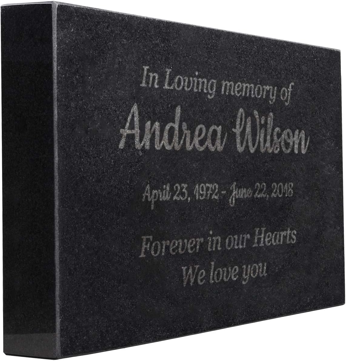 Hardscaping Materials - Customized In Loving Memory Black Granite Memorial or Sympathy Gift. Offered in a Variety of Sizes to Meet your Needs and Budget (14 x 9 x 2