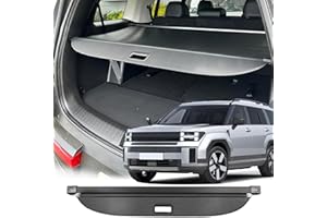 Volcaner Cargo Cover for 2024 2025 2026 Hyundai Santa Fe Accessories (Can Be Stored Underneath),Carbon Fiber Texture Retractable Trunk Cover for Hyundai Santa Fe Accessories Security Shield Shade