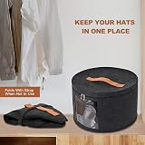 Lafecuw Hat Box 17'' Diameter Stackable Organizer Bag Dustproof Lid Black view 4