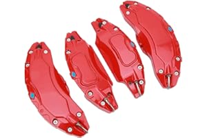 Brake Caliper Covers, Car Disc Brake Caliper Cover Brake Caliper Cover with Installation Kit 4 Pcs Aluminium Alloy for 2020-2